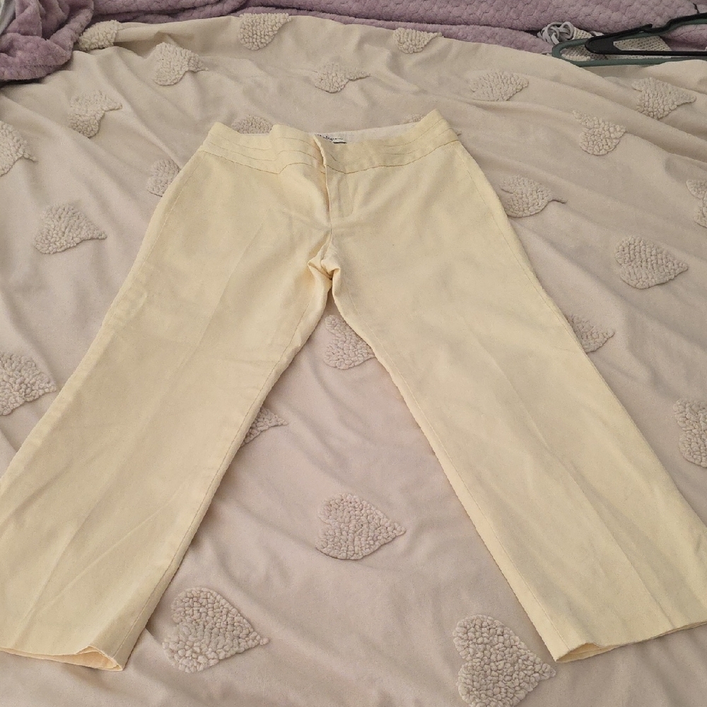 Banana Republic Pale Yellow Cropped Pants